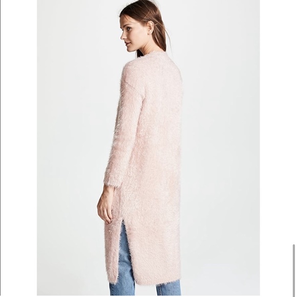 BB Dakota Love Pink Eyelash Long Duster Sweater Cardigan Womens Size XS Furry - Picture 4 of 10